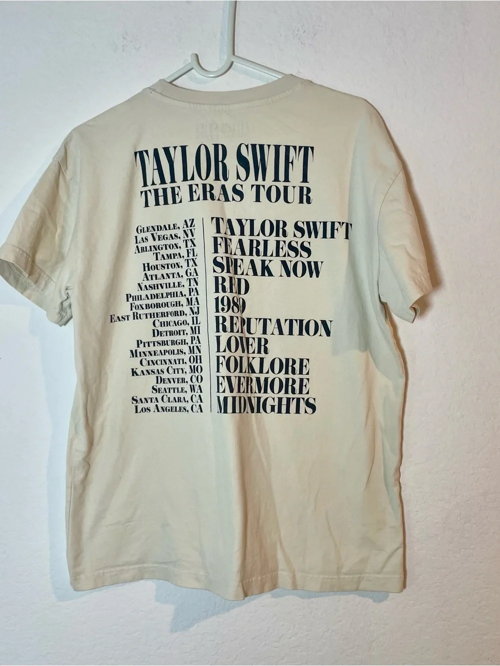Official Taylor Swift Eras Tour T-Shirt Lot 2 Blue Cream S M Tour Merch